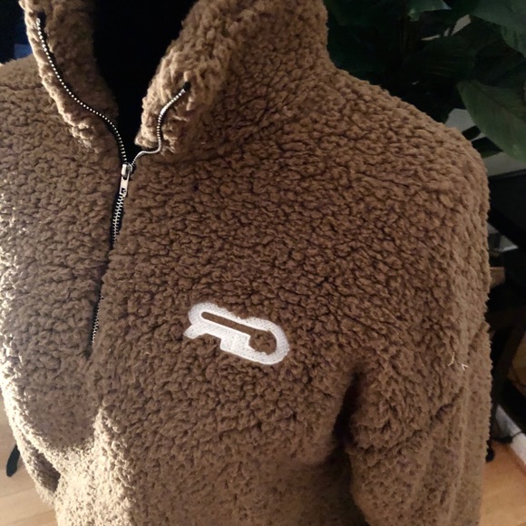 Tan Quarter Zip Pullover Sherpa Fleece - Picture 4 of 5